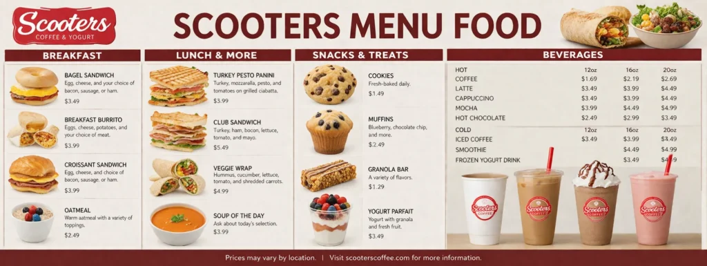 scooters menu food