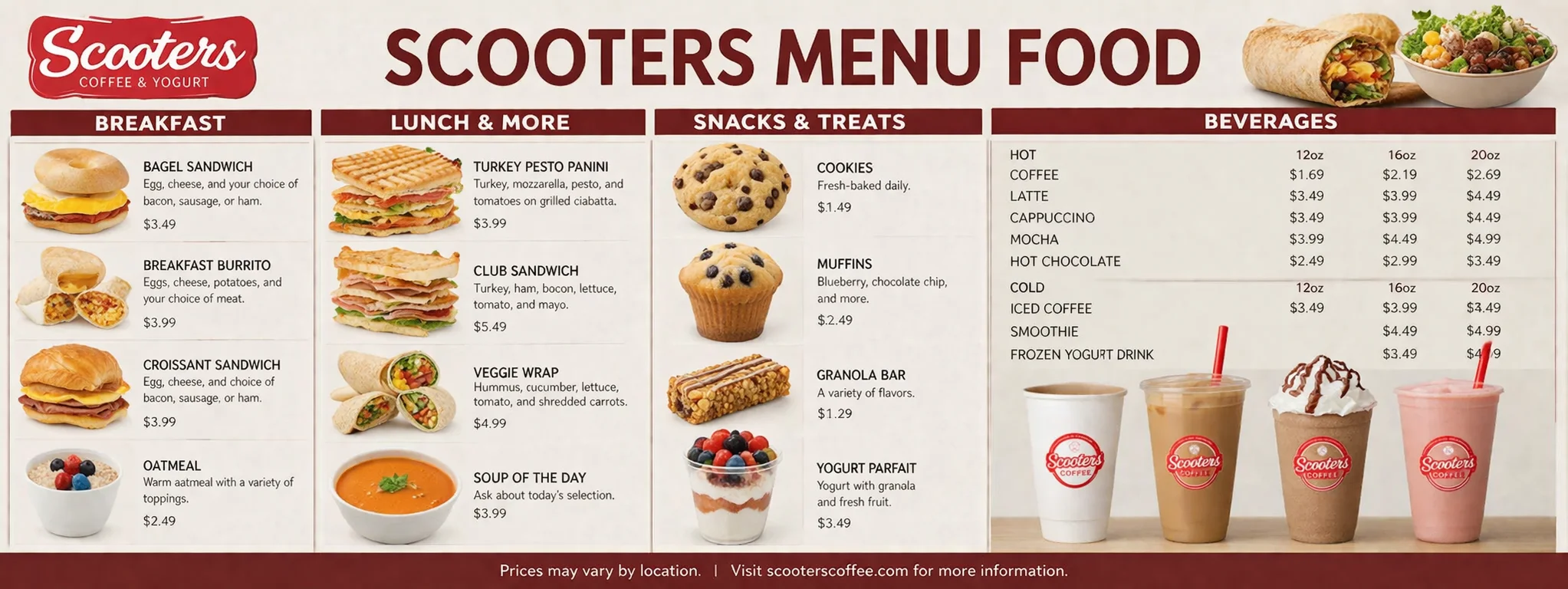 scooters menu food