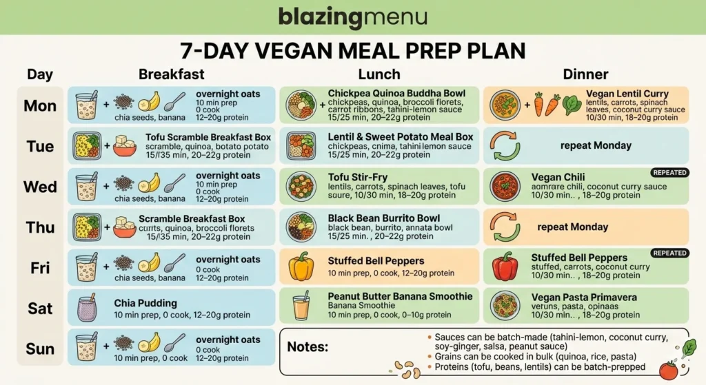 7-Day Vegan Meal Prep Plan