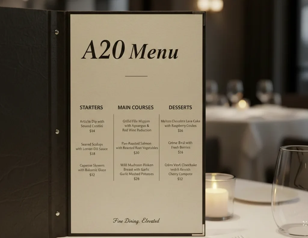 A20 Menu
