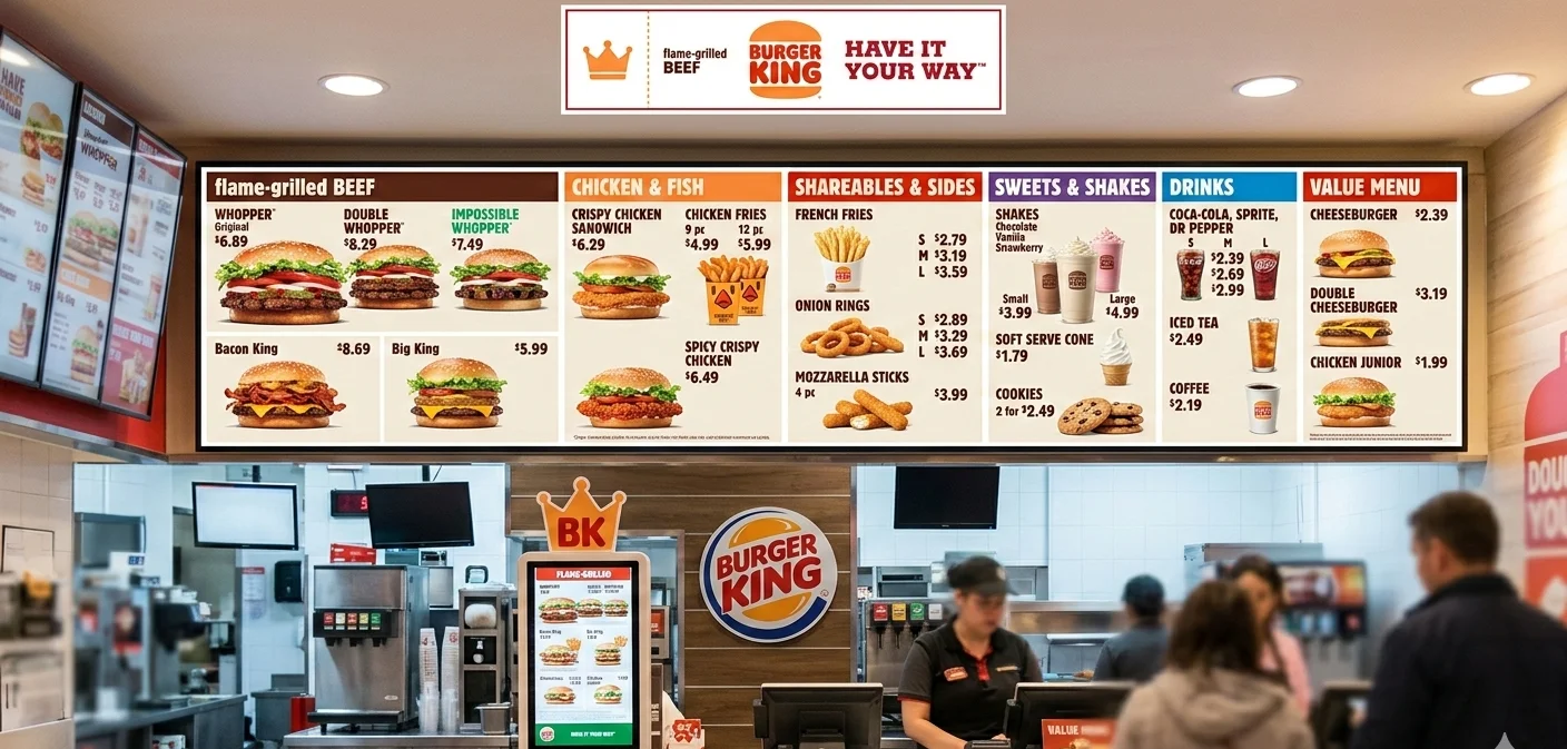 burger king menu with prices
