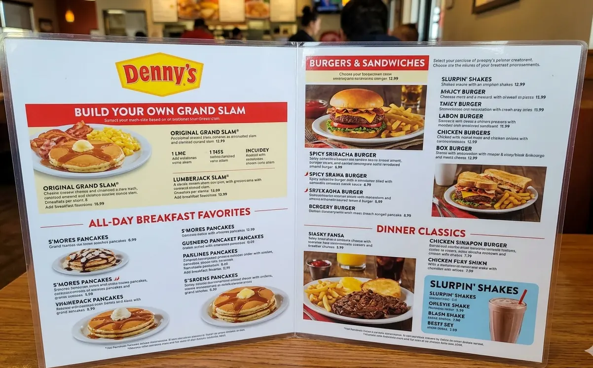 denny's restaurant menu