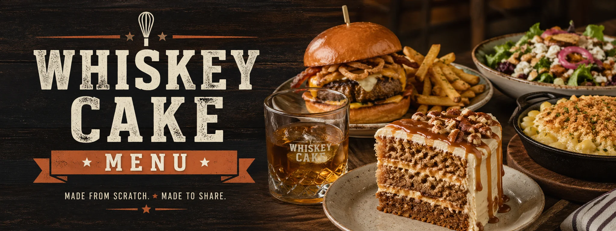 Whiskey Cake Menu
