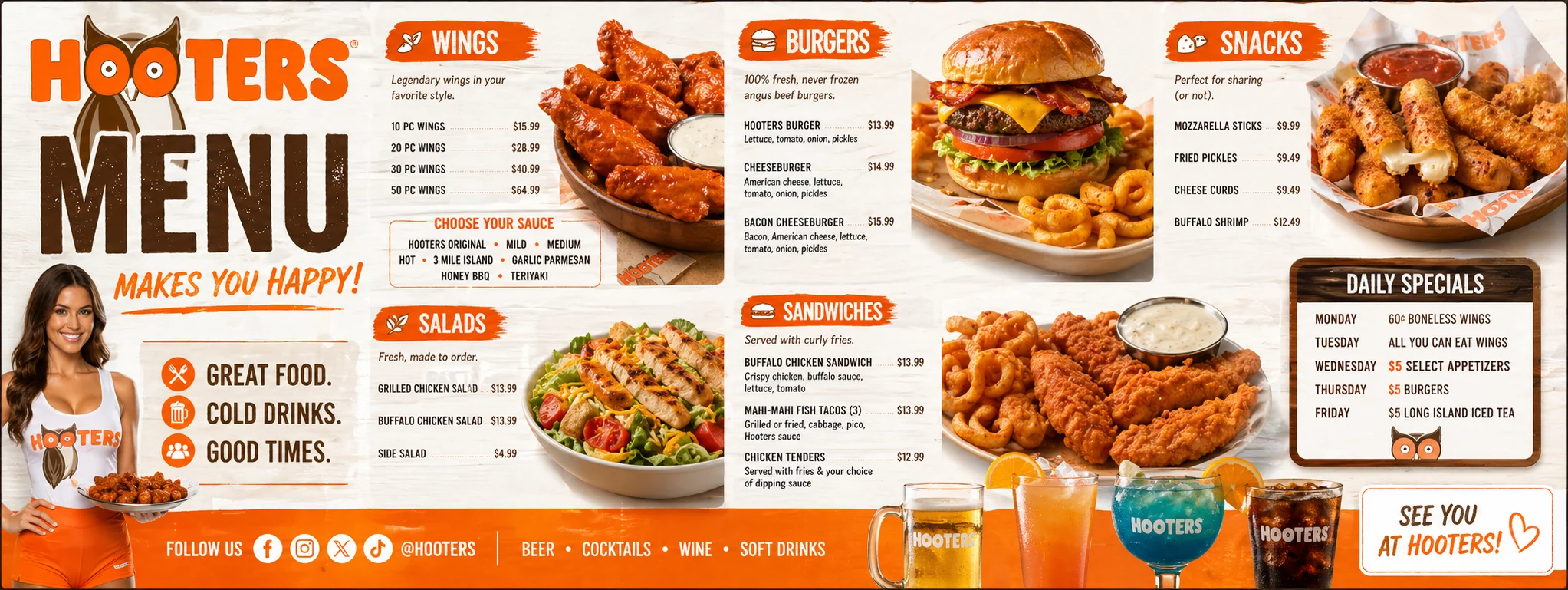 hooters menu