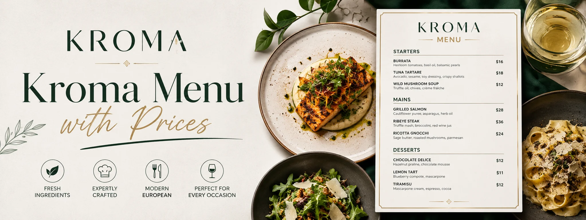 Kroma menu