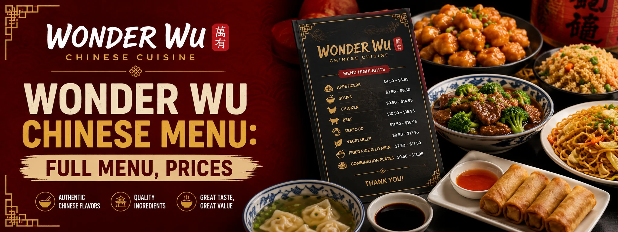 Wonder Wu Chinese Menu
