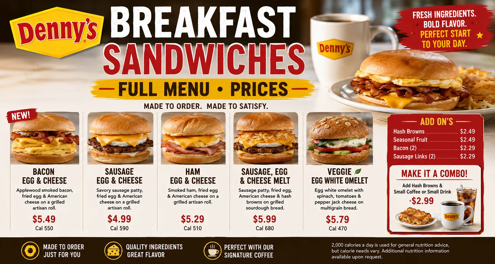 denny's breakfast sandwich