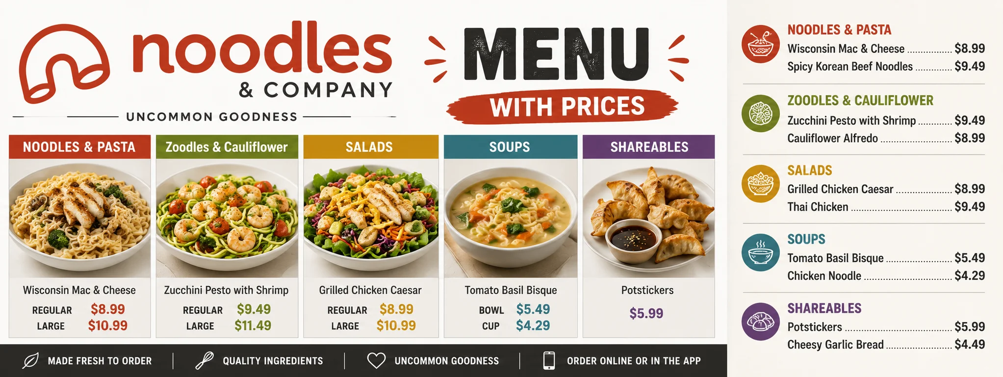 noodles and company menu​