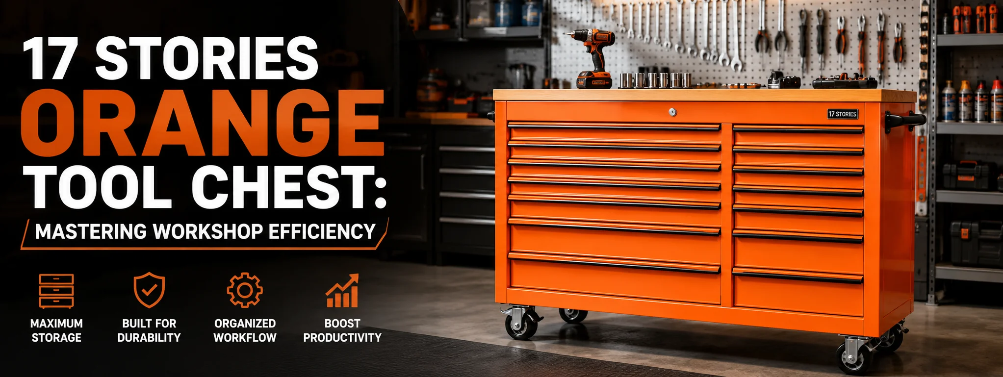 17 Stories Orange Tool Chest