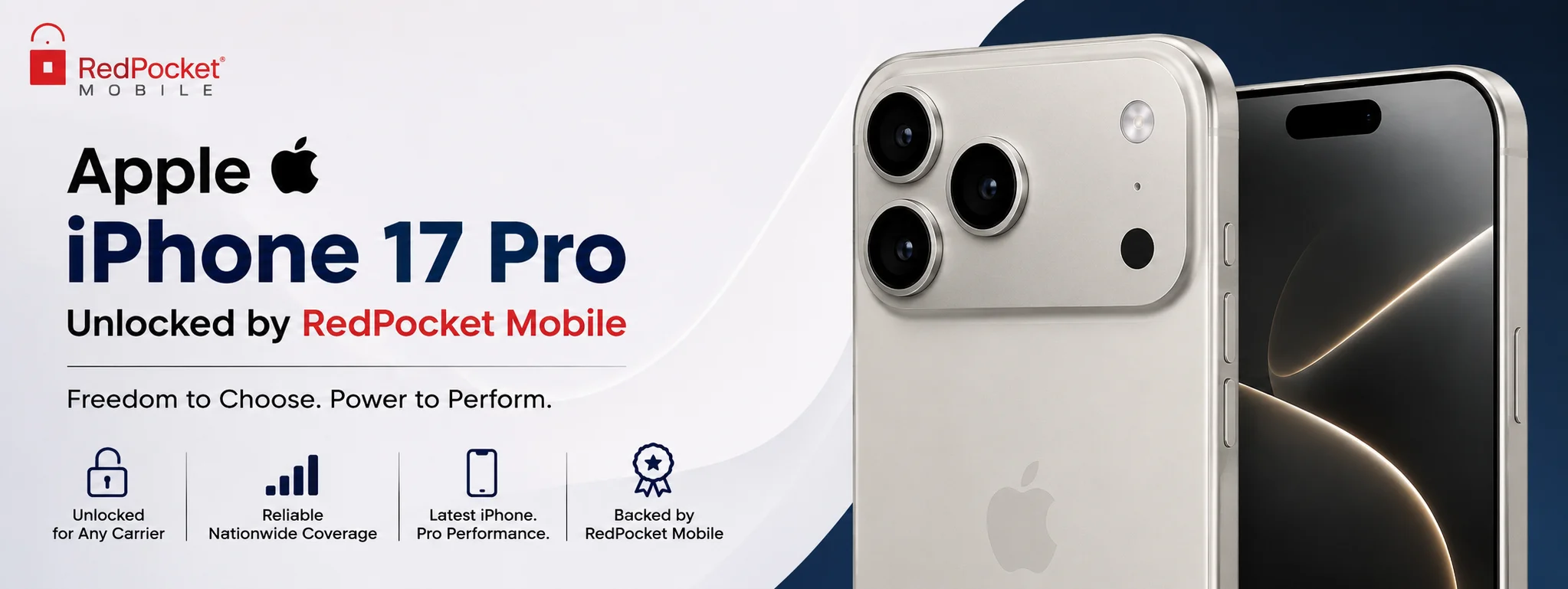 Apple iphone 17 pro Unlocked by Redpocket Mobile