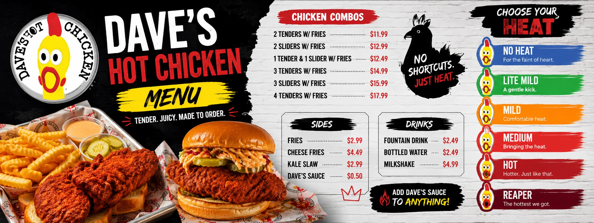 Dave's Hot Chicken Menu