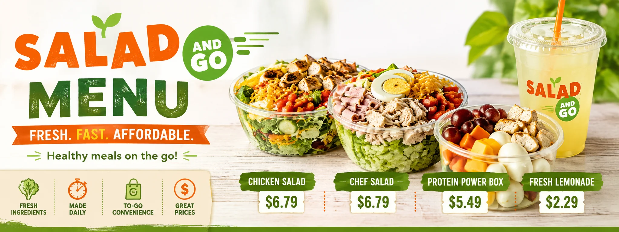 Salad And Go Menu