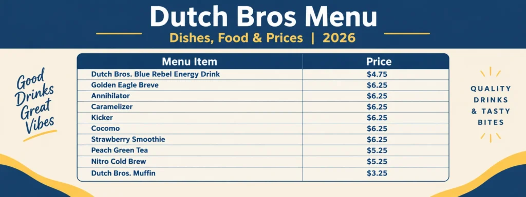 Dutch Bros Menu