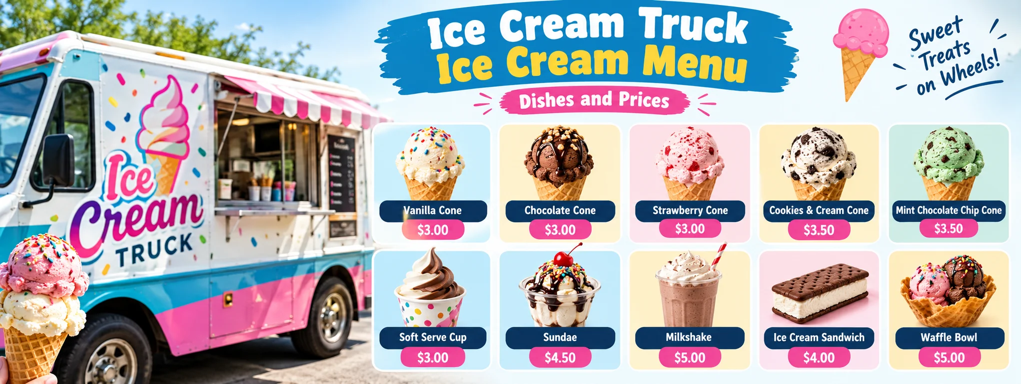 Ice Cream Truck Ice Cream Menu