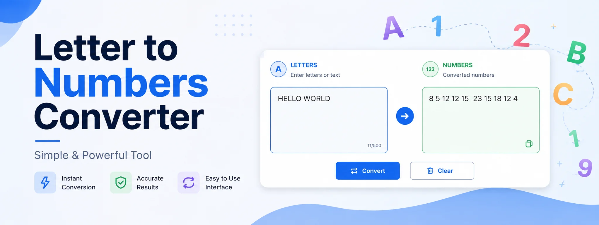 letterstonumbersconverter com