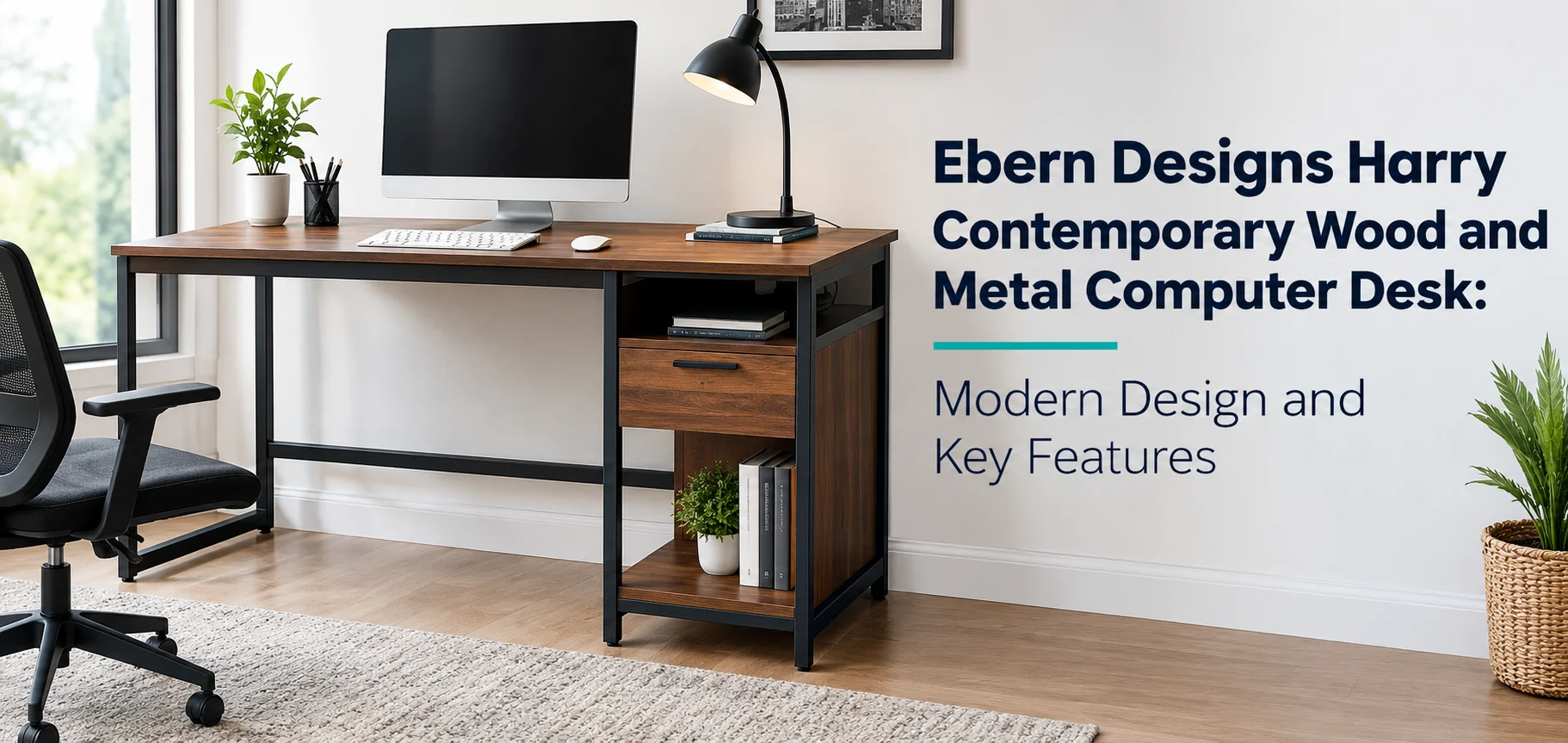 Ebern Designs Harry Modern Office Setup