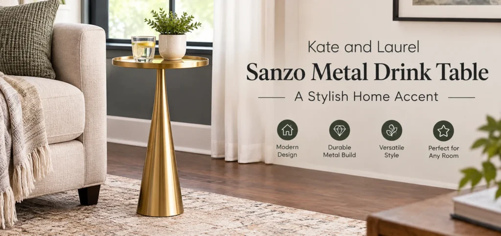 Kate and Laurel Sanzo Metal Drink Table