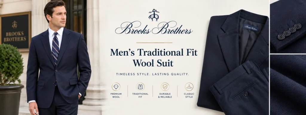 Brooks Brothers Men’s Traditional Fit Wool Suit
