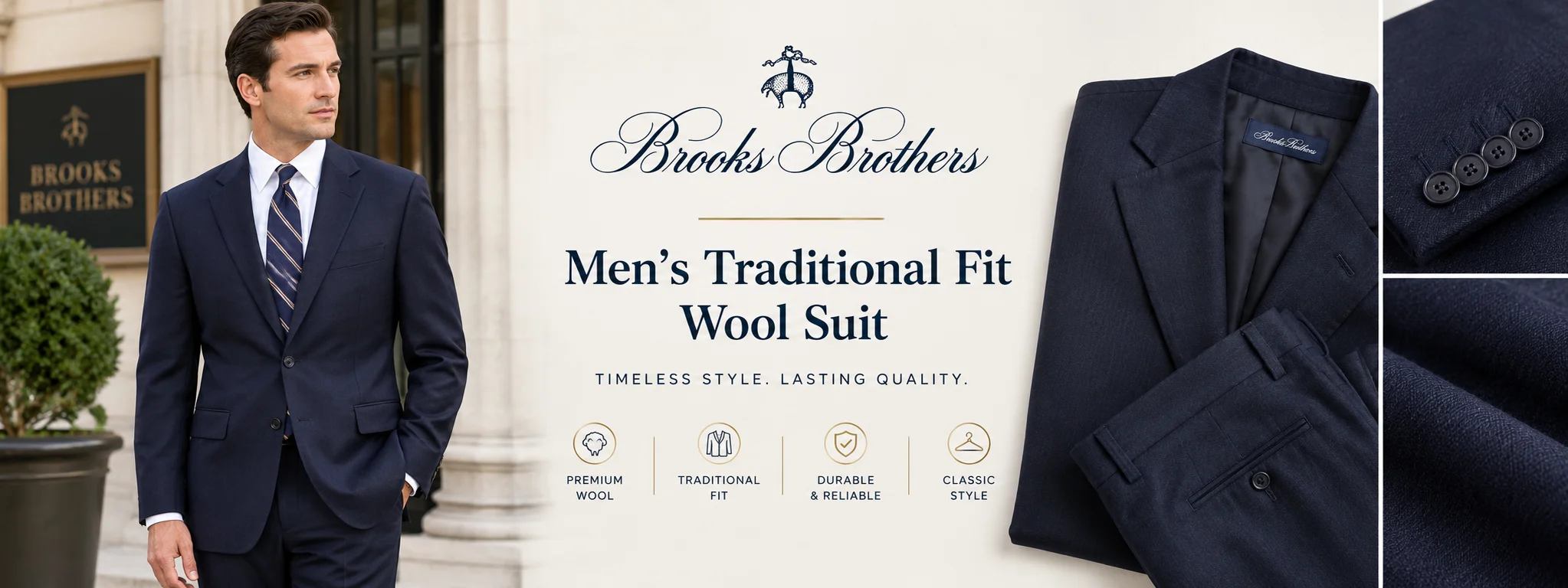 Brooks Brothers Men’s Traditional Fit Wool Suit