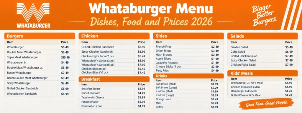 Whataburger Menu